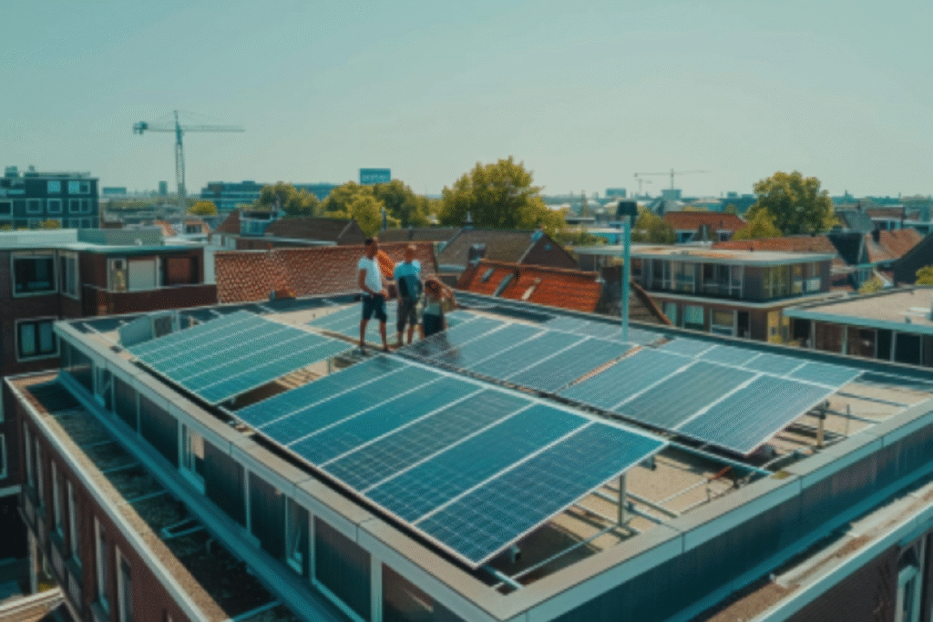 Residential rooftop solar system installed by Fourcell Energy